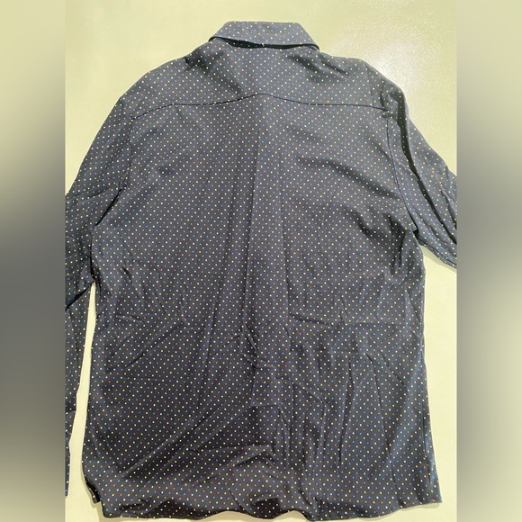 NEW-Size S Mens Hart Schaffner Marx Long Sleeve Button Down Shirt Cotton Navy - Picture 9 of 10